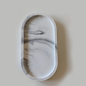 Open image in slideshow, Oval Tray Marble Coastline
