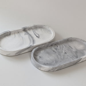 Oval Tray Marble Coastline