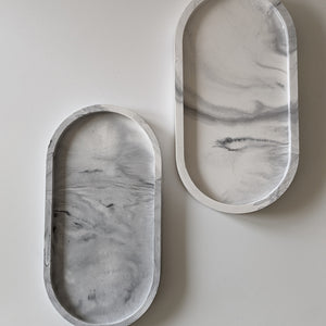 Oval Tray Marble Coastline