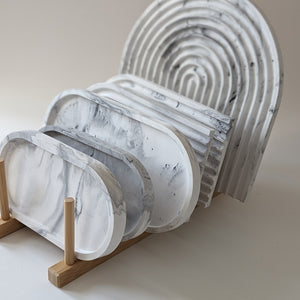 Oval Tray Marble Coastline
