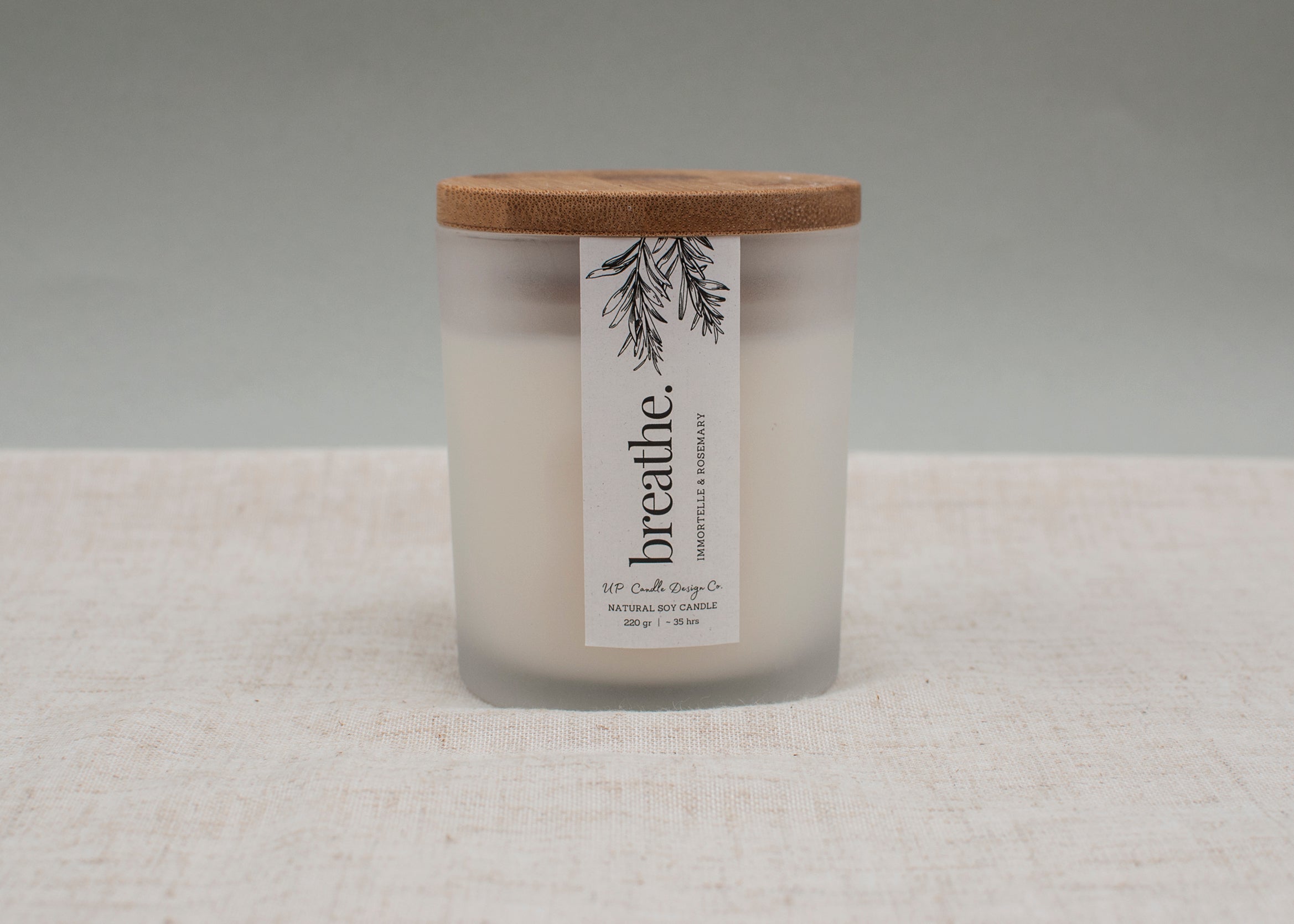 BREATHE. Immortelle & Rosemary Scented Candle